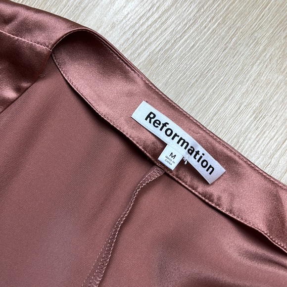REFORMATION Chrisley Silk Dress in Praline, SIZE MEDIUM NEW 1124 - Picture 7 of 9